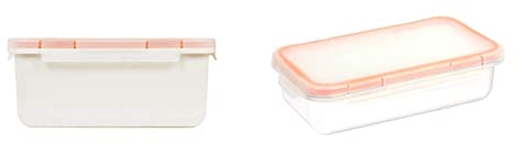 Valira Porta alimentos - Contenedor hermético de 1 L hecho en España, color blanco & Porta alimentos - Contenedor hermético de 0,5 L hecho en España, color blanco