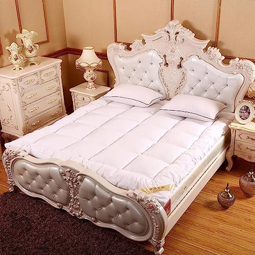Dremdo Futonmatratze, Dicken Tatami Matte Schlafpad Faltbare Roll Up Matratze, Japanische Dicken Futon Matratze Atmungsaktive Faltbare Bodenbett, Weiß, 90x200 cm