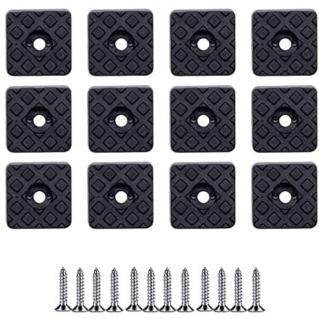 20 Pcs Non-Slip Rubber Feet,Rubber Furniture Pads,23mm Square Shape Furniture Pads with Screws,Rubber Non Slip Non Skid Furniture Feet for Garden Furniture Chairs,Wood Floor Protector Pads(Black)
