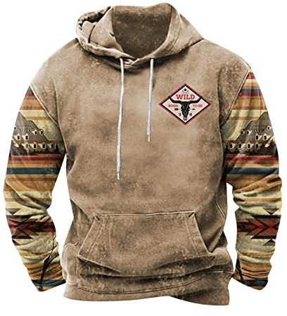 KONG JIMFAN Pullover Herren Mit Kapuze Personalisierte Geschenke T Shirt Mit Kapuze Herren Passform Oversized Hoodie Herren Hoodie Modischer Pullover Herren Pullover Herren Pullover,Light Brown,XXL