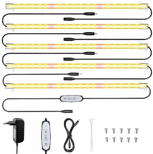 Relassy Lámpara de Planta, Led Lámpara de Cultivo, Espectro Completo con Temporizador 12/6/3H, Luz de Planta 4 niveles regulables para plantas de interior Jardinería (5/ Pack)