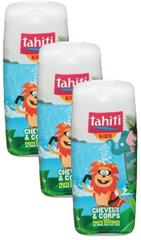 TAHITI - Gel Douche Tahiti Enfant - Fruits Exotiques - Cheveux et Corps - PH Neutre - Ne Pique Pas les Yeux - 300 ml (Lot de 3)