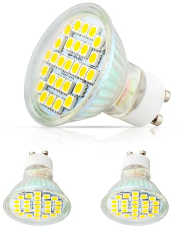 GU10 LED Warmweiß 3000K GU10 LED Lampen 4W NICHT Dimmbar Ersatz für 32W Halogenlampen 120° Breite Abstrahlwinkel Leuchtmittel Spot Lampe Strahler Birne aus Glas 27 SMD 5050 Deckenleuchte (3 Stück)
