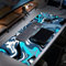 Schreibtischunterlage Mousepad XXL Gaming - 90 x 40cm Mauspad Groß, Wasserdicht Rutschfest, Schreibtisch Unterlage, Schreibtisch Unterlegmatte, Tischunterlage, für Büro Zuhause (Schwarz-blau)