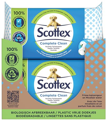 Scottex® Complete Clean Papier Toilette Humide - 504 lingettes (12 paquets x42 lingettes)