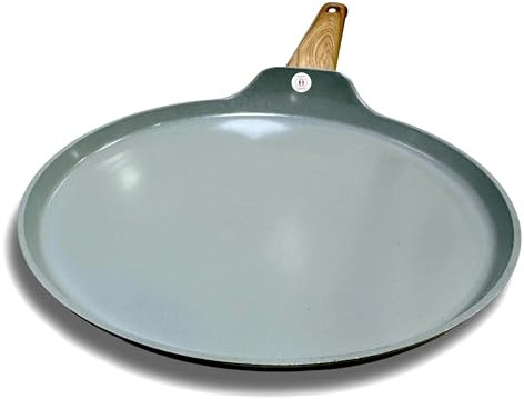 Cflagrant® Poêle Anti Adhésive SANS PFAS “Green Pearl“ Revêtement Céramique Tous Feux Dont induction (Crêpes 28CM)