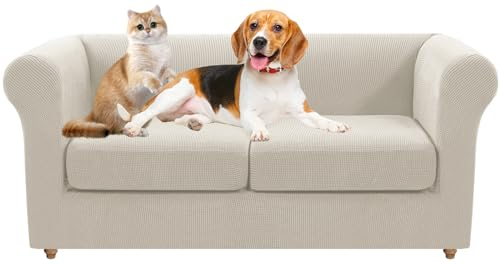NOPEXTO 2 Sitzer Chesterfield Sofa Überzug, Elastischer Sofabezug Mit 2 Separaten Sofa Sitzkissenbezug, Jacquard Couch Überzug, Sofaschutz klippan bezug