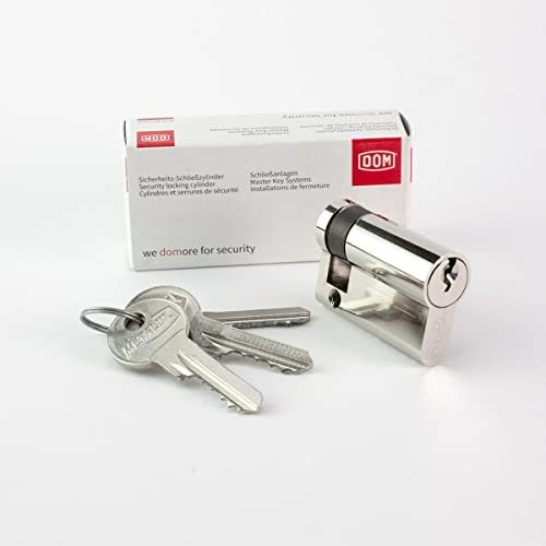 Metalux Serie K - Cylindre de serrure 40x10 anti-crochetage protection contre le perçage stator livré avec 3 clés norme DIN idéal pour porte de garage (40x10)