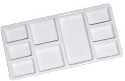 SEWOART Paint Pallet Ceramic Palette Painting Tray Paint Pallets Enamel Tray Oil Paint Diy Pigment Tray Paint Tray Watercolor Mixing Tray Porcelain Pigment Paint Palettes Painting Plate Ceramics White