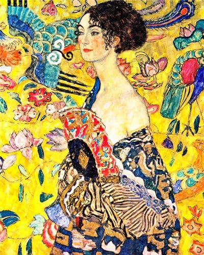 Lituor Peinture Numero Adulte,Femme Klimt Peinture par Numéros Kits,avec Cadre Bricolage Peinture à l'huile sur Toile Numéros pour Adultes Enfants Paint by Numbers Cadeaux pour Maison Décor 30x40 cm