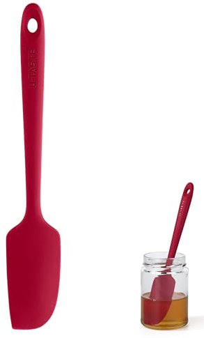U-Taste 22,7 cm piccola spatola in silicone: 315 ℃ resistente al calore antiaderente flessibile senza cuciture mini spatola, utensile da cucina per cucinare cottura miscelazione raschiatura (Rosso)