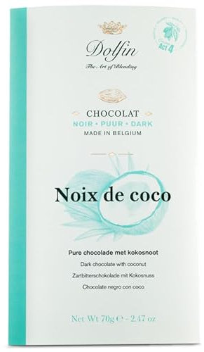 Tablette de Chocolat Noir 70g - Noix de Coco - Dolfin