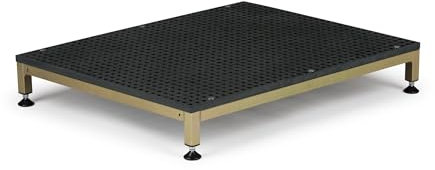 The Ramp People Halbe Stufe, verstellbare Mobilitätsstufe, 80 mm – 120 mm, GFK, rutschfest, 300 kg Kapazität, Aluminium (groß (760 mm x 610 mm)