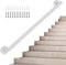 Corrimano per scale, 1 m 120 cm 1,5 m 2 m 250 cm 3 m Corrimano per scale Corrimano di sicurezza per interni ed esterni Corrimano per scale in ferro battuto antiscivolo da parete Bianco(120cm)