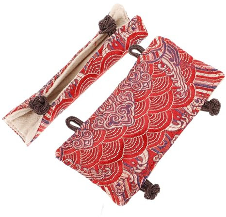 OKUMEYR 2 Pièces de poignée de théière Support de poignée Chaude protège-Main pour théière Housse de théière Manchette de théière Anti-brûlure Couverture Anti-brûlure Chiffon Rouge
