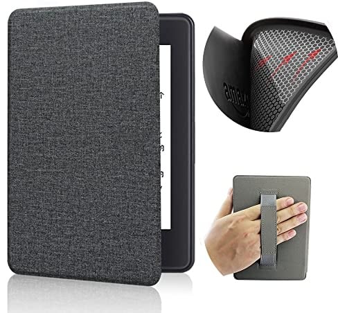 Hülle für 7 Kindle Paperwhite mit Handschlaufe - Ultra Slim PU Leder Smart Cover mit Einschlaf- und Weckautomatik für Kindle Paperwhite 12. Generation - 2024 Release, Schwarz