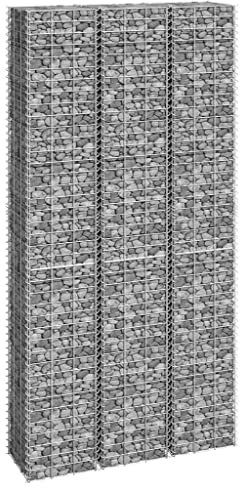 Gabionen-Hochbeete 3 STK. 30x30x200 cm Eisen,jiangboyue-151251