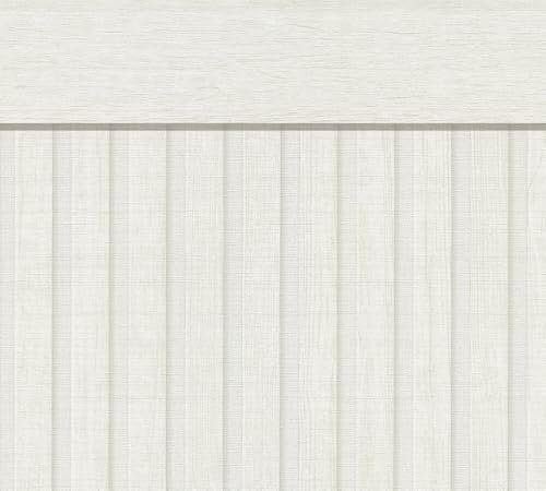A.S. Création Papier peint imitation bois crème, blanc 399563 - Papier peint intissé Panneaux acoustiques - aspect scandinave des plinthes au format paysage - 5,00m x 1,06m - Made in Germany