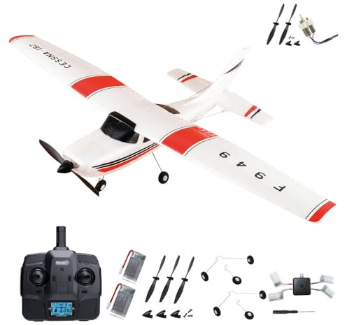 SAYZON Avion Télécommandé F949 Avion RC 3D6G 3 Canaux WLtoys CESSNA-182 Planeur RC Moteur 720 Avions RC Adulte Jouets avec 2 Piles (2BSL+Motor)