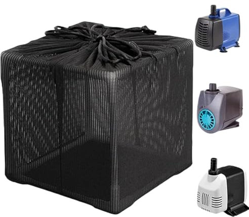 Pond Pump Filter Bag for Pond Filter Box, Mesh Water Pump Barrier Bag with Drawstring, 5 Inch Anti-Clogging Cover for Aquarium Fountain Garden Backyard Fish Tank