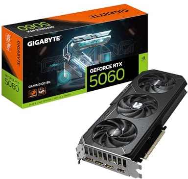 GIGABYTE GeForce RTX 5060 Gaming OC 8G - Scheda grafica GDDR7 a 128 bit, PCIe 5.0, sistema di raffreddamento WINDFORCE, scheda video GV-N5060GAMING OC-8GD