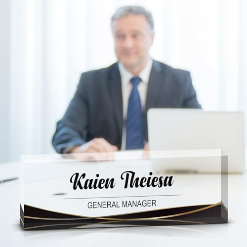 Personalisiertes Namensschild Für Schreibtisch-Büro Zubehör, Acryl-Namensschild,Beförderungsgeschenke Geschenke Zum Schulabschluss Für Kollegen, Mitarbeiter, Chefs Und Lehrer (Stil 16)