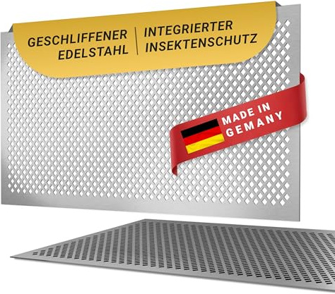 DeinLichtschacht – Lichtschachtabdeckung Edelstahl – Mit Insektenschutz - Karos - Rostfrei & langlebig – Begehbar – Einfache Montage – Hochwertiges Design & Funktion – Made in Germany