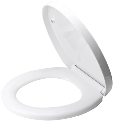 Toilettensitz mit Absenkautomatik Bidet-Toilettensitzdeckel, Leise Schließend, Strapazierfähig, Langsam Schließende Toilettensitze, Schnellverschluss, Einfache Reinigung(WHITE)