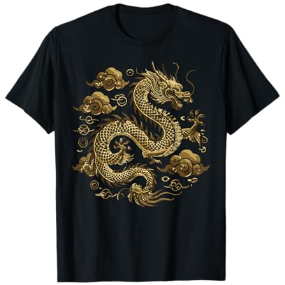 Dragon Asiatique Nuages Vintage Chinois Japonais Hommes Femmes Enfants T-Shirt