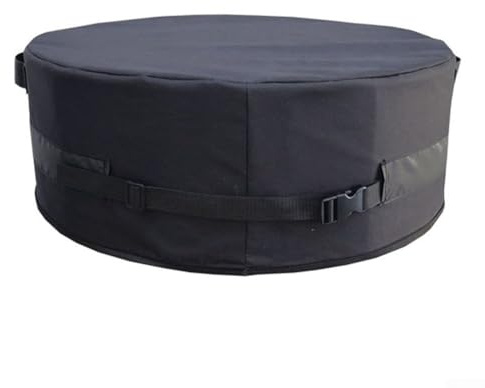 BlesConi Feuertopf Abdeckung für den Außenbereich, verstellbares Schnallendesign, spritzwassergeschütztes und wasserdichtes 600D-Gewebe, passend für runde Feuerstellen D51/D56/D74