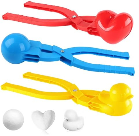 ZoneYan Lot de 3 Grandes Pinces à Boules de Neige, Clip de Boule de Neige pour Enfants, Pince Boule de Neige Robuste, Plus de Mains Froides, Facile à Utiliser pour Une