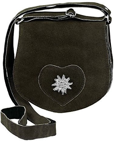 HC Damen kleine Trachtentasche mit Edelweiß, Farben:Oliv