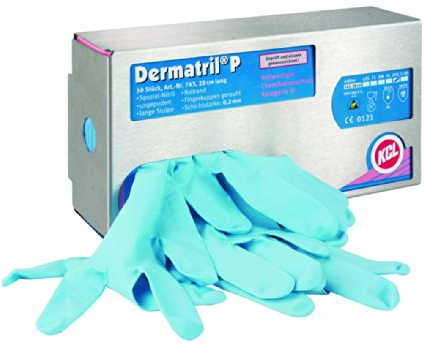 KCL Einweghandschuhe Dermatril P743 50 Stück, 743 10, Blau, XL (50er Pack)
