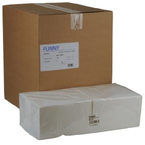 Funny Tafelserviette, 3 lagig, hochweiß 33 x 33 cm 1/4Falz, 4er Pack (4 x 250 Stück)