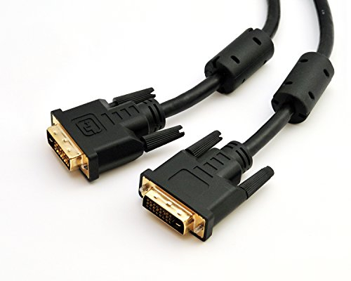 Rhombutech® 5m Premium DVI zu DVI Kabel/Dual Link DVI-D 24+1 / vergoldete Kontakte/HDTV Auflösung 2x Ferritkern, störungsfreie Übertragung
