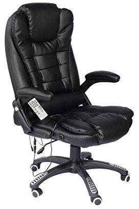 Cherry Tree Furniture Executive Recline Extra Padded Office Chair (Massage, Black PU)