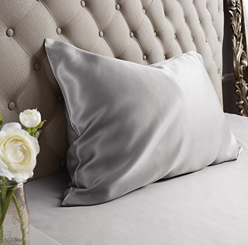 Jasmine Silk Kissenbezug, 100% 19 Momme Charmeuse Seide Kissenbezug Grau 40x80 cm