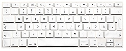 System-S Silikon Tastaturschutz Tastaturabdeckung QWERTZ Deutsche Tastatur Abdeckung Schutz für MacBook Pro 13 15 17 iMac MacBook Air 13 in Weiß