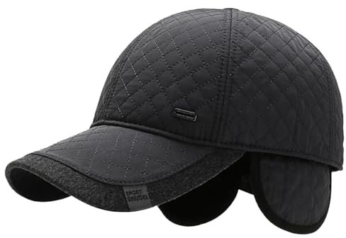 Sporty Baseballcap mit Ohrenklappen Wasserdicht Kappe Cord Golf Cap Mütze Schirmmütze Ohrenschutz Ohrenschützer Basecap Wintercap Wintermütze (grau)