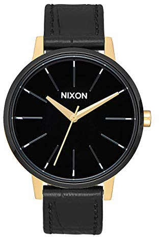 Nixon - Kensington Leather 37 mm Gold / Black / White - Armbanduhr Damen