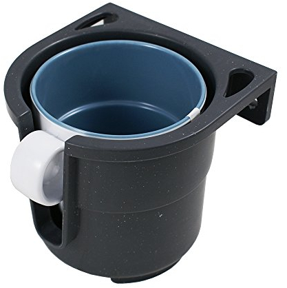 Lalizas Support à boisson solide pour bouteilles et canettes jusqu'à max 9 cm de diamètre | Large palettes d’utilisations | pour voitures, camping, bateau, gris ou blancPlaque de montage incluse
