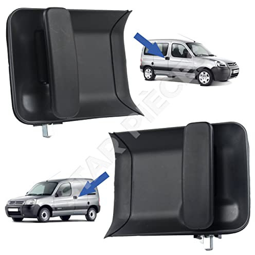 STARKIT PERFORMANCE Lot de 2 poignées de porte latérale compatible pour Berlingo 1 et Partner 1 (1996-2008) poignée extérieure | porte latérale coulissante gauche + droite | 9101Q7 | 9101P8