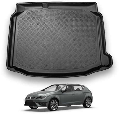 NOMAD Boot Liner Mat for Seat Leon Hatchback 2013-2020 | [Lower boot position], Tailored PE Car Boot Protector Tray, Waterproof Raised Edge Trunk Mat, Easy Clean Cargo Floor Liner