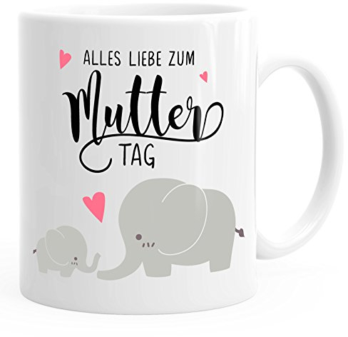 MoonWorks Kaffee-Tasse Alles Liebe zum Muttertag Elefant Elefanten Muttertagsgeschenk weiß Unisize