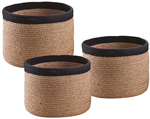 AUBRY GASPARD Cache-Pot Rond en Jute (Lot de 3) Naturel