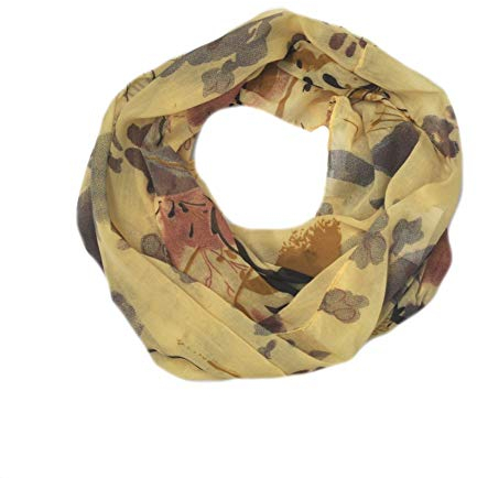 Euly Seide Cotton Loop Schal Loopschal Rundschal Schlauchschal Tuch Tücher Damenschal Traumfänger (Bunt Gelb)