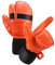 KUTOOK Skihandschuhe Herren Damen Kinder Ski Snowboard Fäustlinge Fausthandschuhe Winterhandschuhe wasserdichte Professionelle Handschuhe für Skifahren Snowboard Orange 2XL