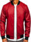 BOLF Herren Lederjacke Kunstlederjacke Bikerjacke Übergangsjacke Steppjacke Kapuze Motorradjacke Pilotenjacke Fliegerjacke Bomberjacke Stehkragen Casual Style J.BOYZ 1147-1 Rot L [4D4]
