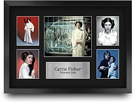 HWC Trading FR A3 Carrie Fisher Star Wars Princess Leia Geschenke Gedruckt, Signiert Autogramm Bild Display Für Film-Erinnerungsstücke-Fans - A3 Eingerahmt