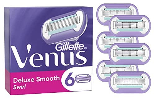Gillette Venus Extra Smooth Swirl Damen Rasierklingen-Nachfüllpackungen, 6 Stück, 5 langlebige Klingen für eine extra glatte Rasur, die lange hält